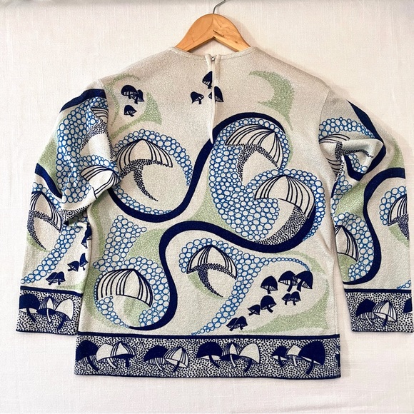 Vintage 60’s/70’s Mushroom Print Long Sleeve Shirt, L - Picture 8 of 11